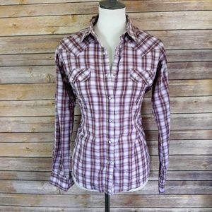 Wrangler plaid button-down Long sleeve Pearl Snap